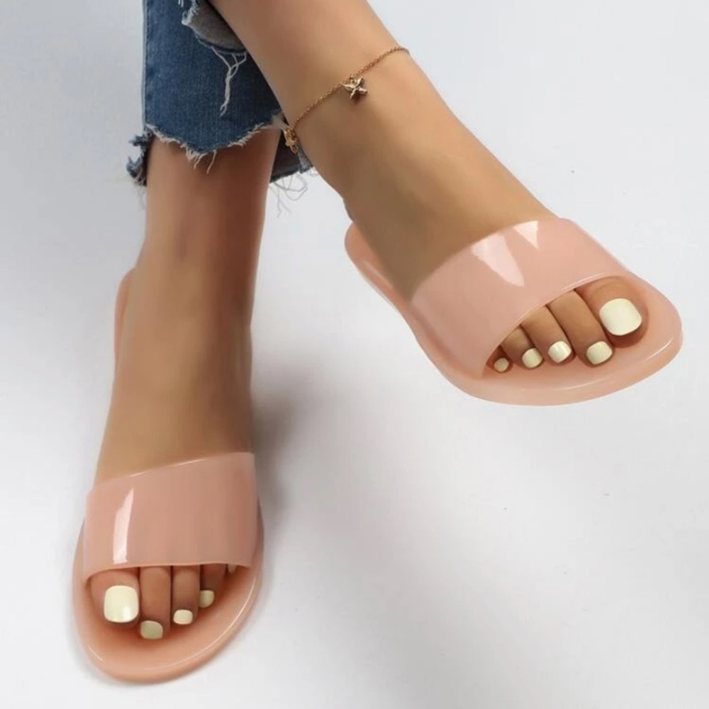 Open Toe Pink Jelly Sandals